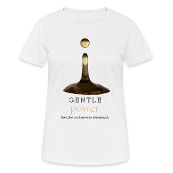 Sanfter Power-Minimalismus Zitatdesign - Frauen T-Shirt atmungsaktiv - Weiß - Vorne - AI Model Female 172 dark (172cm)