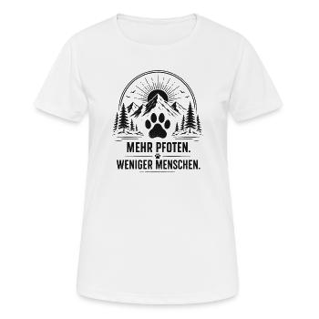 Mehr Pfoten Weniger Menschen - Frauen T-Shirt atmungsaktiv - Weiß - Vorne - AI Model Female 172 dark (172cm)