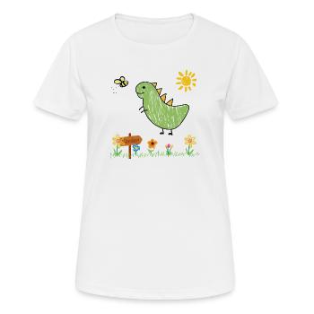 Dino Jardin Vert Enfant - T-shirt respirant Femme - blanc - Devant - AI Model Female 172 dark (172cm)