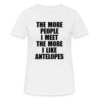 Antilope Spruch Humor - Frauen T-Shirt atmungsaktiv - Weiß - Vorne - AI Model Female 172 dark (172cm)