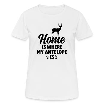 Antilope Silhouette Spruch - Frauen T-Shirt atmungsaktiv - Weiß - Vorne - AI Model Female 172 dark (172cm)