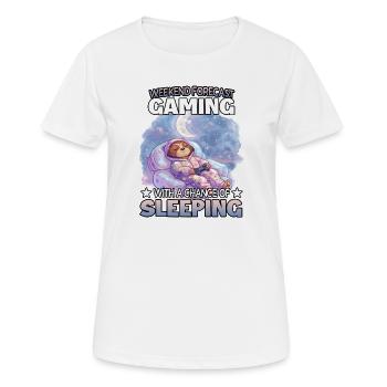 Mode veille du week-end Gaming Sloth - T-shirt respirant Femme - blanc - Devant - AI Model Female 172 dark (172cm)