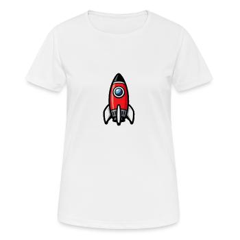 Comic Rakete Retro - Frauen T-Shirt atmungsaktiv - Weiß - Vorne - AI Model Female 172 dark (172cm)