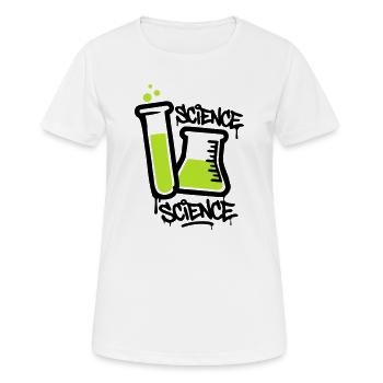 Logo du tube à essai de chimie - T-shirt respirant Femme - blanc - Devant - AI Model Female 172 dark (172cm)