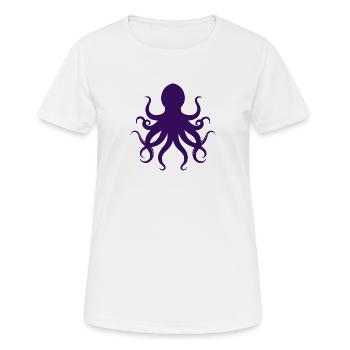 Krake - Frauen T-Shirt atmungsaktiv - Weiß - Vorne - AI Model Female 172 dark (172cm)