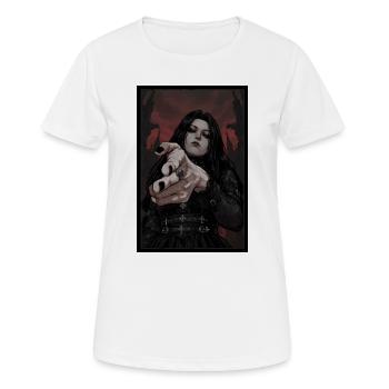 Gothic Pose: Verführerische Dunkelheit - Frauen T-Shirt atmungsaktiv - Weiß - Vorne - AI Model Female 172 dark (172cm)