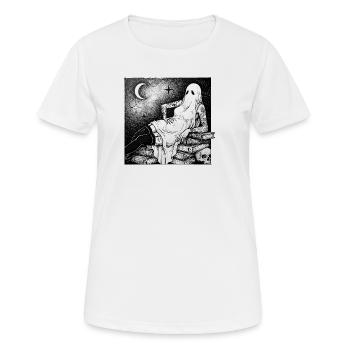 Geist über Bücher im Mondlicht - Frauen T-Shirt atmungsaktiv - Weiß - Vorne - AI Model Female 172 dark (172cm)