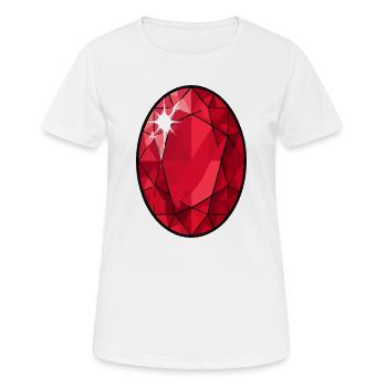 Motif de pierres rubis - T-shirt respirant Femme - blanc - Devant - AI Model Female 172 dark (172cm)