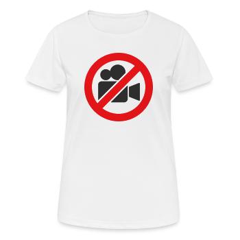 Warnschild für keine Videoaufnahme - Frauen T-Shirt atmungsaktiv - Weiß - Vorne - AI Model Female 172 dark (172cm)