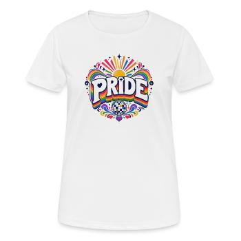 Pride Regenbogen Disko CSD Spruch Outfit - Frauen T-Shirt atmungsaktiv - Weiß - Vorne - AI Model Female 172 dark (172cm)