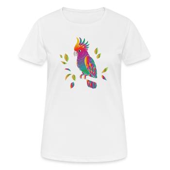 Rainbow Cockatoo Cartoon Design - Women's Breathable T-Shirt - white - Front - AI Model Female 172 dark (172cm)