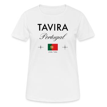 Tavira Portugal Coordinates Travel Souvenir - Women's Breathable T-Shirt - white - Front - AI Model Female 172 dark (172cm)