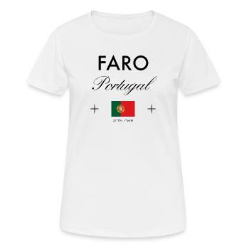 Faro Portugal Coordinates Travel Souvenir - Women's Breathable T-Shirt - white - Front - AI Model Female 172 dark (172cm)