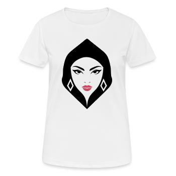 BW Woman Geometrische Schönheit, die Aufmerksamkeit erregt - Frauen T-Shirt atmungsaktiv - Weiß - Vorne - AI Model Female 172 dark (172cm)