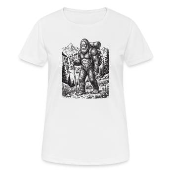 Randonnée - Aventure en plein air - Big Foot - T-shirt respirant Femme - blanc - Devant - AI Model Female 172 dark (172cm)