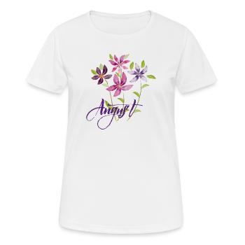  Blumenstrauß August - Frauen T-Shirt atmungsaktiv - Weiß - Vorne - AI Model Female 172 dark (172cm)