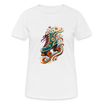 Blumenroller Skateskunst - Frauen T-Shirt atmungsaktiv - Weiß - Vorne - AI Model Female 172 dark (172cm)