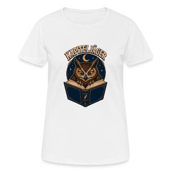 Kapiteljäger Nachtbuch-Eule - Frauen T-Shirt atmungsaktiv - Weiß - Vorne - AI Model Female 172 dark (172cm)
