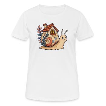 Schneckenhaus Illustration - Frauen T-Shirt atmungsaktiv - Weiß - Vorne - AI Model Female 172 dark (172cm)