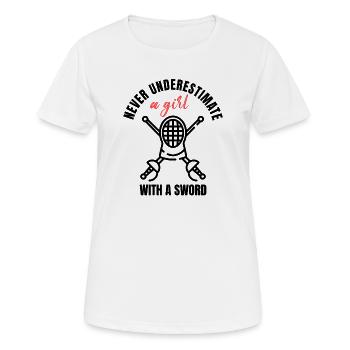 Fechtmädchen-Power - Frauen T-Shirt atmungsaktiv - Weiß - Vorne - AI Model Female 172 dark (172cm)