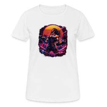 Workout  - Frauen T-Shirt atmungsaktiv - Weiß - Vorne - AI Model Female 172 dark (172cm)