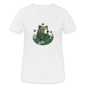 Alpenbärenbienen Edelweiss Volkskunst - Frauen T-Shirt atmungsaktiv - Weiß - Vorne - AI Model Female 172 dark (172cm)