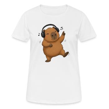 Kapibara Hamster Musik Tanzen Singen Bauernhof - Frauen T-Shirt atmungsaktiv - Weiß - Vorne - AI Model Female 172 dark (172cm)