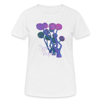 Neon Lices : Paysage onirique de Saint-Tropez - Art moderne - T-shirt respirant Femme - blanc - Devant - AI Model Female 172 dark (172cm)