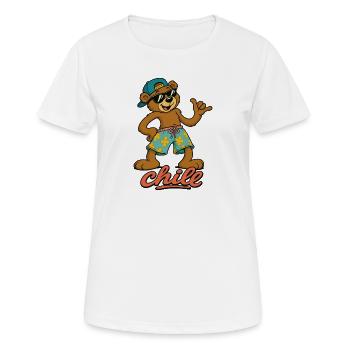 Un ours d’été frais en look plage - T-shirt respirant Femme - blanc - Devant - AI Model Female 172 dark (172cm)