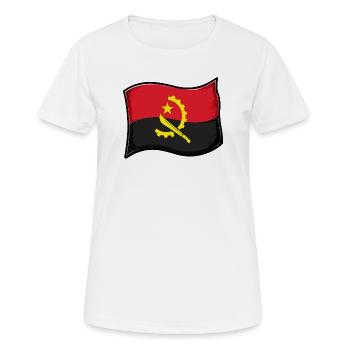 Angola Flagge - Frauen T-Shirt atmungsaktiv - Weiß - Vorne - AI Model Female 172 dark (172cm)