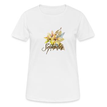 September  - Frauen T-Shirt atmungsaktiv - Weiß - Vorne - AI Model Female 172 dark (172cm)