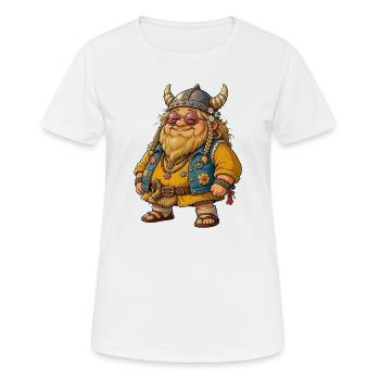 Cute Hippie Viking: Funny Retro Father's Day - Women's Breathable T-Shirt - white - Front - AI Model Female 172 dark (172cm)