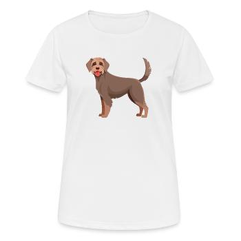 Deutsch-Drahthaar-Hund (Comic) - Frauen T-Shirt atmungsaktiv - Weiß - Vorne - AI Model Female 172 dark (172cm)