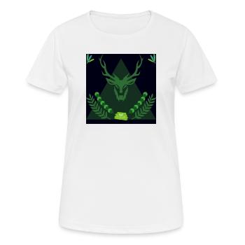 Waldgeist Hirsch im Dreieck - Frauen T-Shirt atmungsaktiv - Weiß - Vorne - AI Model Female 172 dark (172cm)
