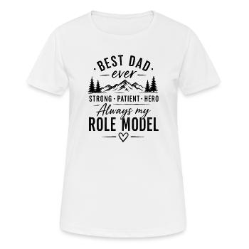 Meilleur Père Modèle à Montagne - T-shirt respirant Femme - blanc - Devant - AI Model Female 172 dark (172cm)