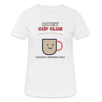 Quiet Cup Club - T-shirt respirant Femme - blanc - Devant - AI Model Female 172 dark (172cm)