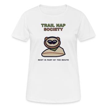 Trail Nap Society - Frauen T-Shirt atmungsaktiv - Weiß - Vorne - AI Model Female 172 dark (172cm)