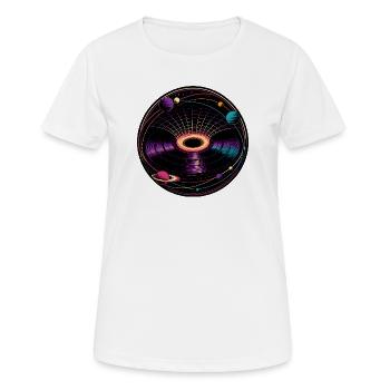 Gravity Well Vinyl Black Hole Physics - Women's Breathable T-Shirt - white - Front - AI Model Female 172 dark (172cm)