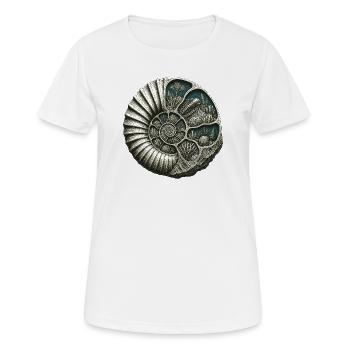 Ammonite Fossil Prehistoric Reef Cutaway - Women's Breathable T-Shirt - white - Front - AI Model Female 172 dark (172cm)