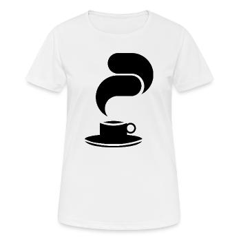 Tasse de café noire – Illustration minimaliste - T-shirt respirant Femme - blanc - Devant - AI Model Female 172 dark (172cm)