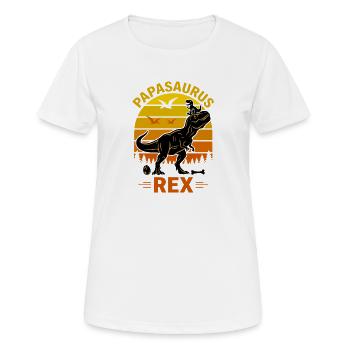 Papasaurus Rex Dinosaur Father's Day - Women's Breathable T-Shirt - white - Front - AI Model Female 172 dark (172cm)