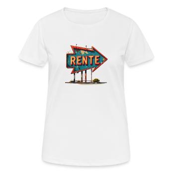 Rente Schild mit Pfeil – Vintage Ruhestand Design - Frauen T-Shirt atmungsaktiv - Weiß - Vorne - AI Model Female 172 dark (172cm)