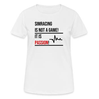 Le simracing n’est pas un jeu - T-shirt respirant Femme - blanc - Devant - AI Model Female 172 dark (172cm)