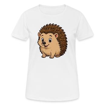 Cuddly Hedgehog Cartoon - Women's Breathable T-Shirt - white - Front - AI Model Female 172 dark (172cm)