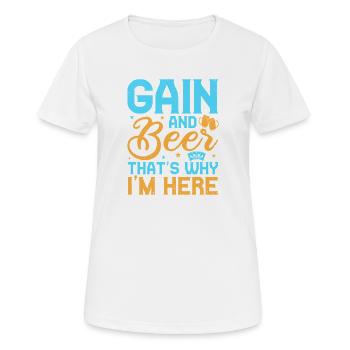 Fan de jeu et bière, c’est pour ça que je suis là - T-shirt respirant Femme - blanc - Devant - AI Model Female 172 dark (172cm)