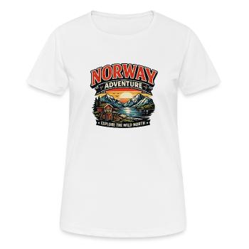 Aventure en Norvège au nord - T-shirt respirant Femme - blanc - Devant - AI Model Female 172 dark (172cm)
