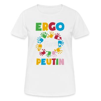 Ergothérapeute Mains Colorées - T-shirt respirant Femme - blanc - Devant - AI Model Female 172 dark (172cm)