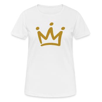 Emblème de la couronne d’or - T-shirt respirant Femme - blanc - Devant - AI Model Female 172 dark (172cm)