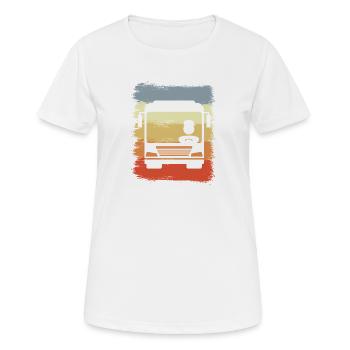 Chauffeur de bus à l’ancienne - T-shirt respirant Femme - blanc - Devant - AI Model Female 172 dark (172cm)