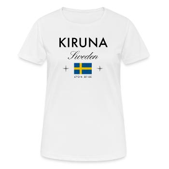 Kiruna Sweden Coordinates Travel Souvenir - Women's Breathable T-Shirt - white - Front - AI Model Female 172 dark (172cm)